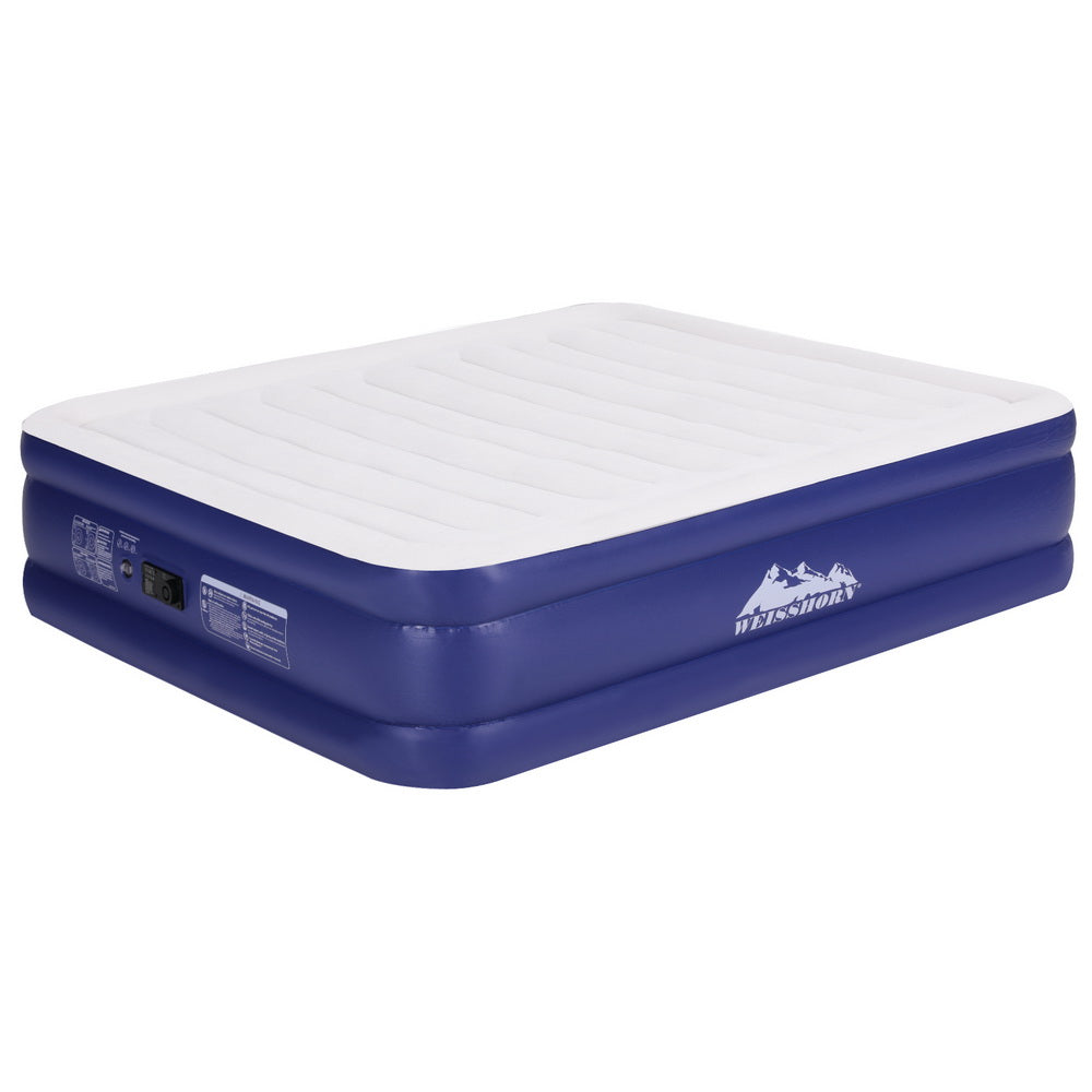 Weisshorn Air Mattress King Inflatable Bed Air bed 51cm AMAT-PIP01-51-K-WHDBL