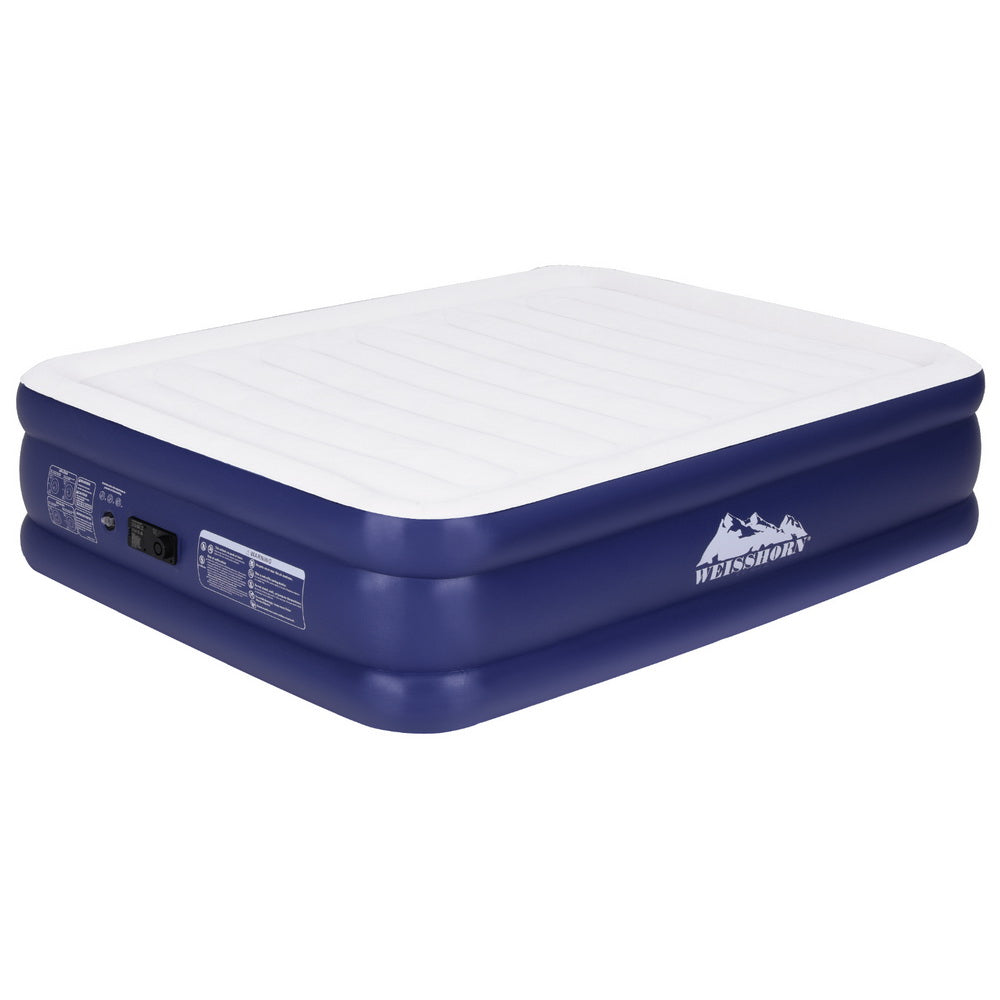 Weisshorn Air Mattress Queen Inflatable Bed Air bed 51cm AMAT-PIP01-51-Q-WHDBL