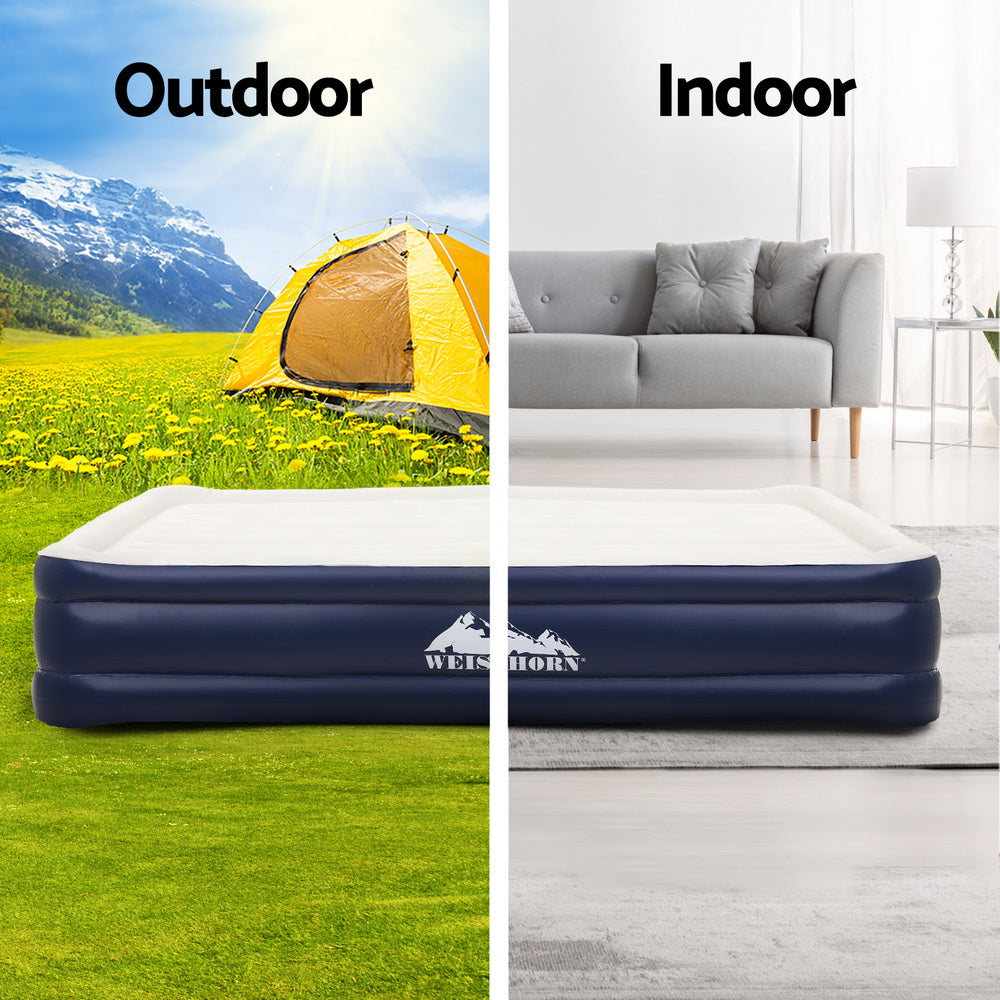 Weisshorn Air Mattress Single Inflatable Bed 46cm Air bed Grey AMAT-PLO01-46-S-WHBL
