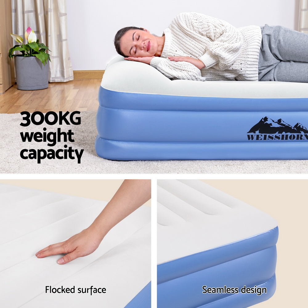 Weisshorn Air Mattress Queen Inflatable Bed 50cm Air bed AMAT-PLO02-50-Q-WHBL