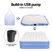 Weisshorn Air Mattress Queen Inflatable Bed 50cm Air bed AMAT-PLO02-50-Q-WHBL