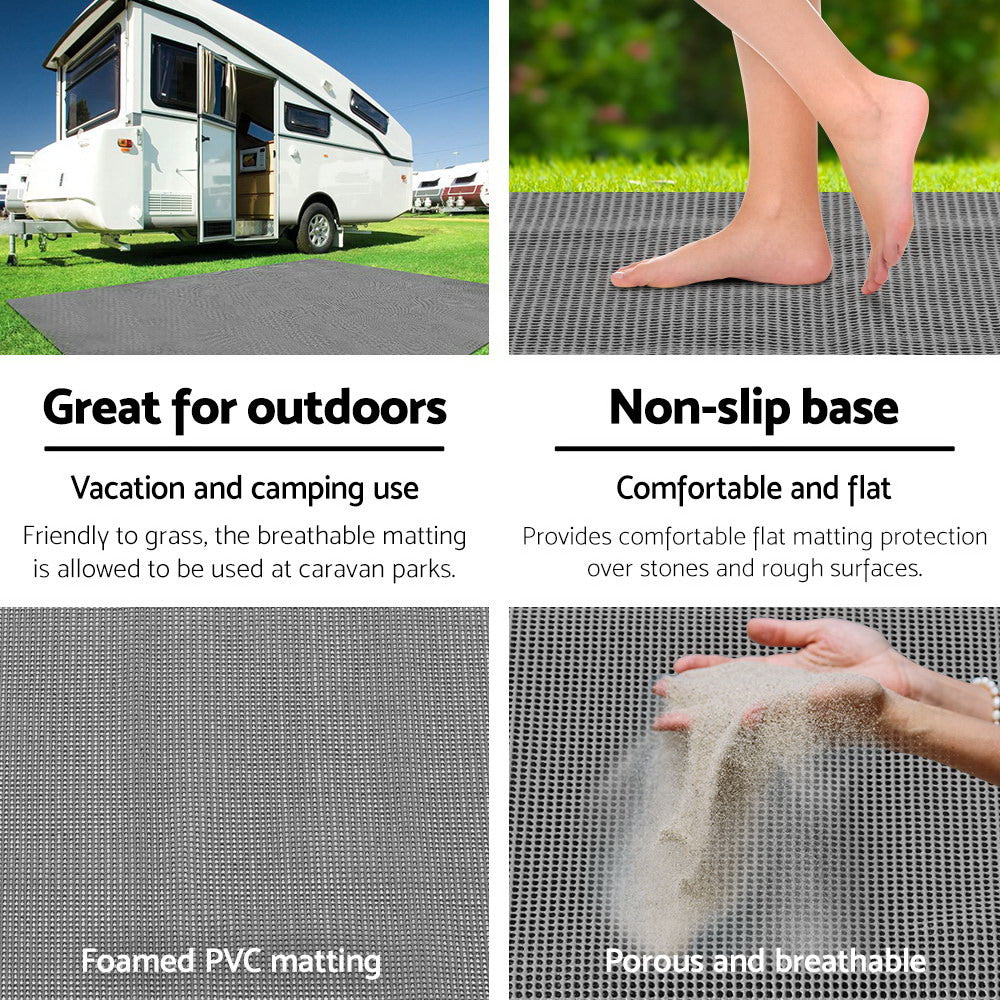 Weisshorn 3M X 2.5M Annex Matting Floor Mats Mesh Caravan Camping Annexe ANNEXE-MAT-3M-GREY-L