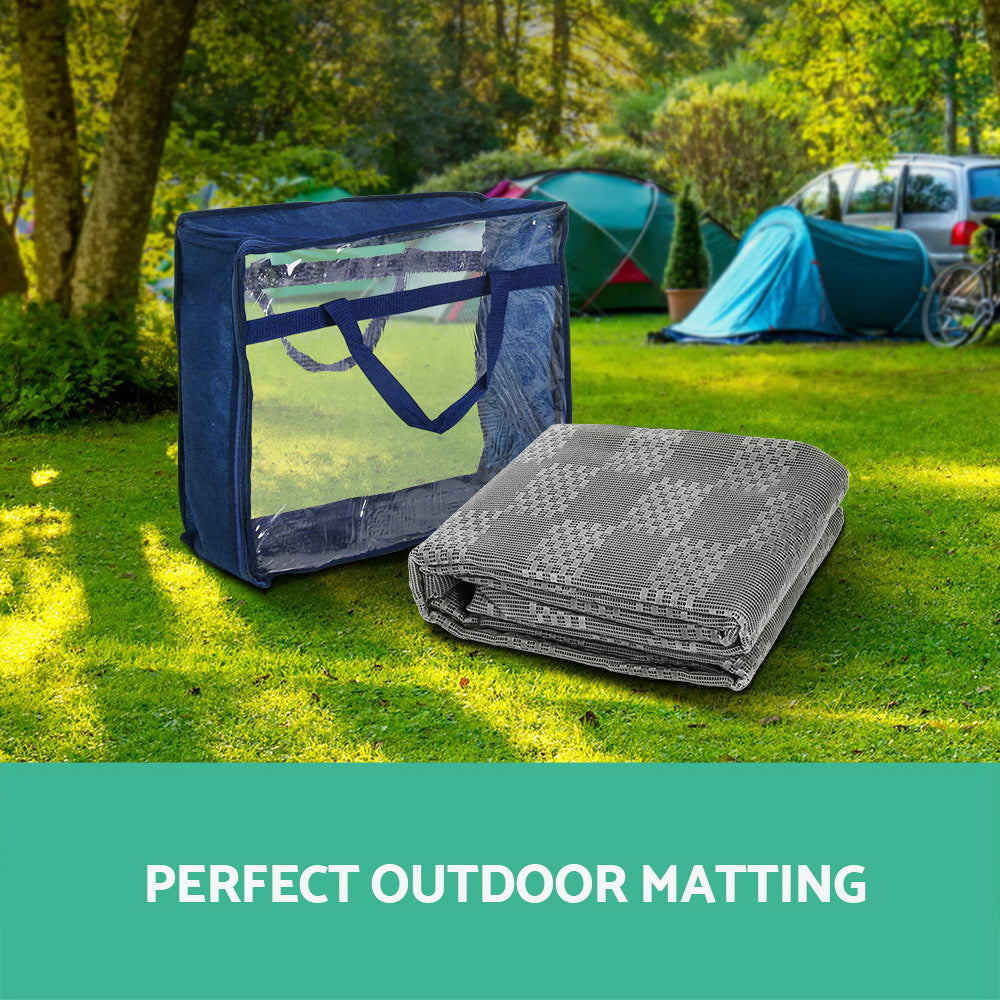 Weisshorn 4x2.5M Annex Matting 600GSM Floor Mats Hollow Design Mesh Caravan ANNEXE-MAT-4M-GREY