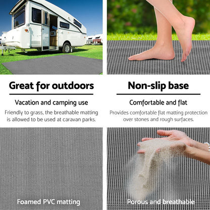 Weisshorn 4M X 2.5M Annex Matting Floor Mats Mesh Caravan Camping Annexe ANNEXE-MAT-4M-GREY-L