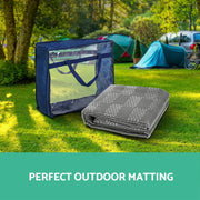 Weisshorn 5x2.5M Annex Matting 600GSM Floor Mats Hollow Design Mesh Caravan ANNEXE-MAT-5M-GREY