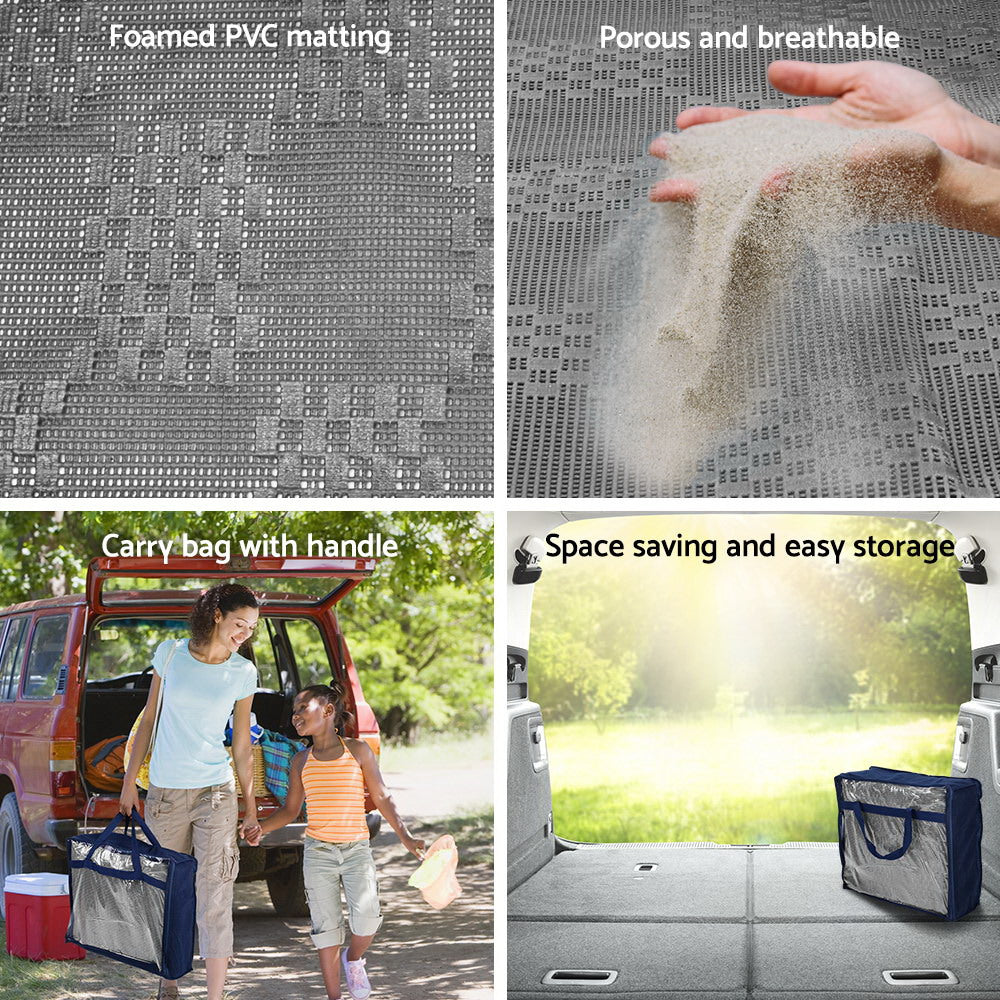 Weisshorn 7x2.5M Annex Matting 600GSM Floor Mats Hollow Design Mesh Caravan ANNEXE-MAT-7M-GREY