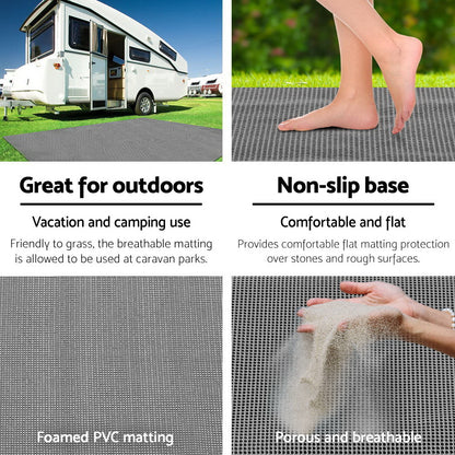 Weisshorn 7M X 2.5M Annex Matting Floor Mats Mesh Caravan Camping Annexe ANNEXE-MAT-7M-GREY-L