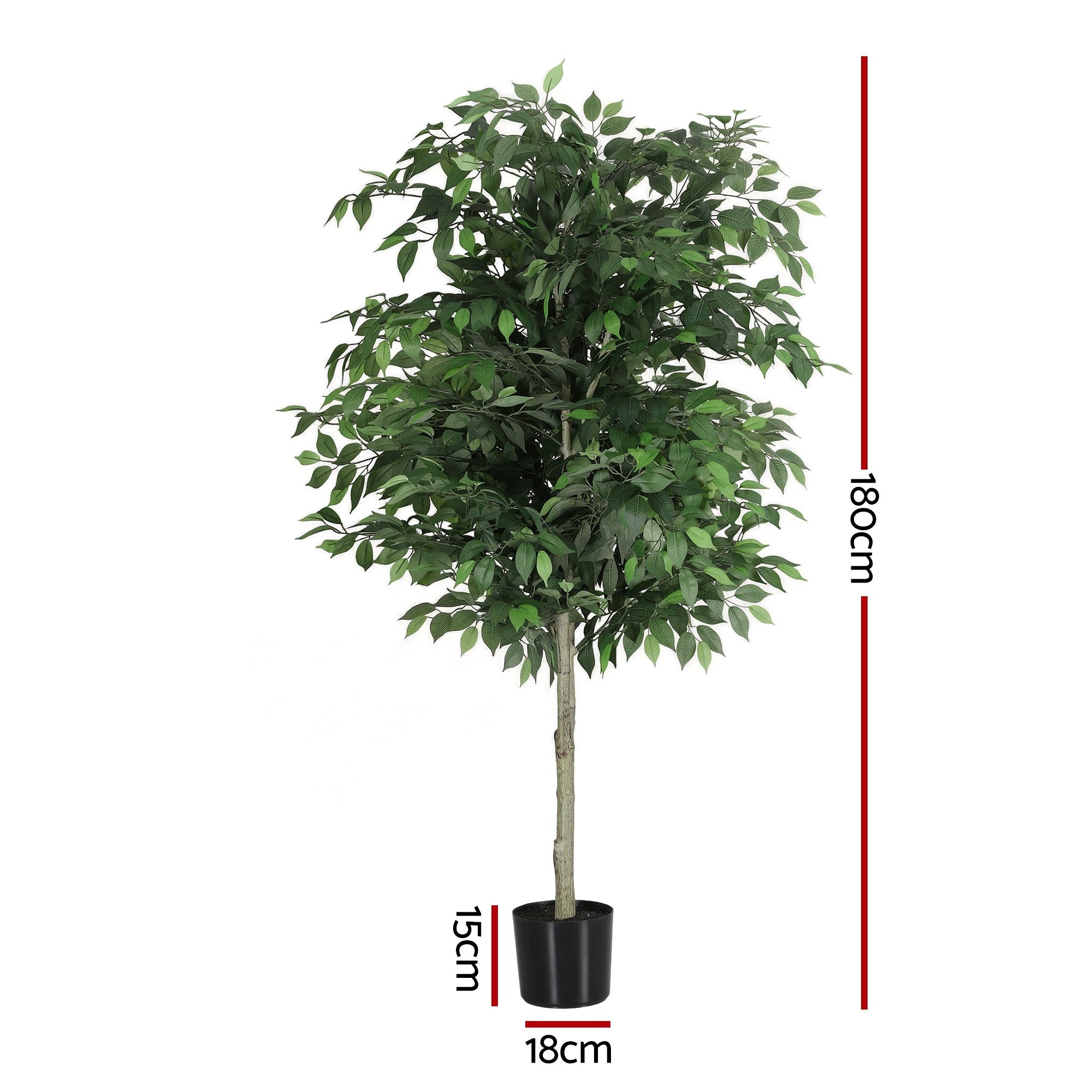 Artiss 180cm Artificial Ficus Tree Faux Trees Indoor Decor Artificial Plants Lifelike Plant 1.8M AP-TREE-FICUS-180