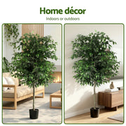 Artiss 180cm Artificial Ficus Tree Faux Trees Indoor Decor Artificial Plants Lifelike Plant 1.8M AP-TREE-FICUS-180