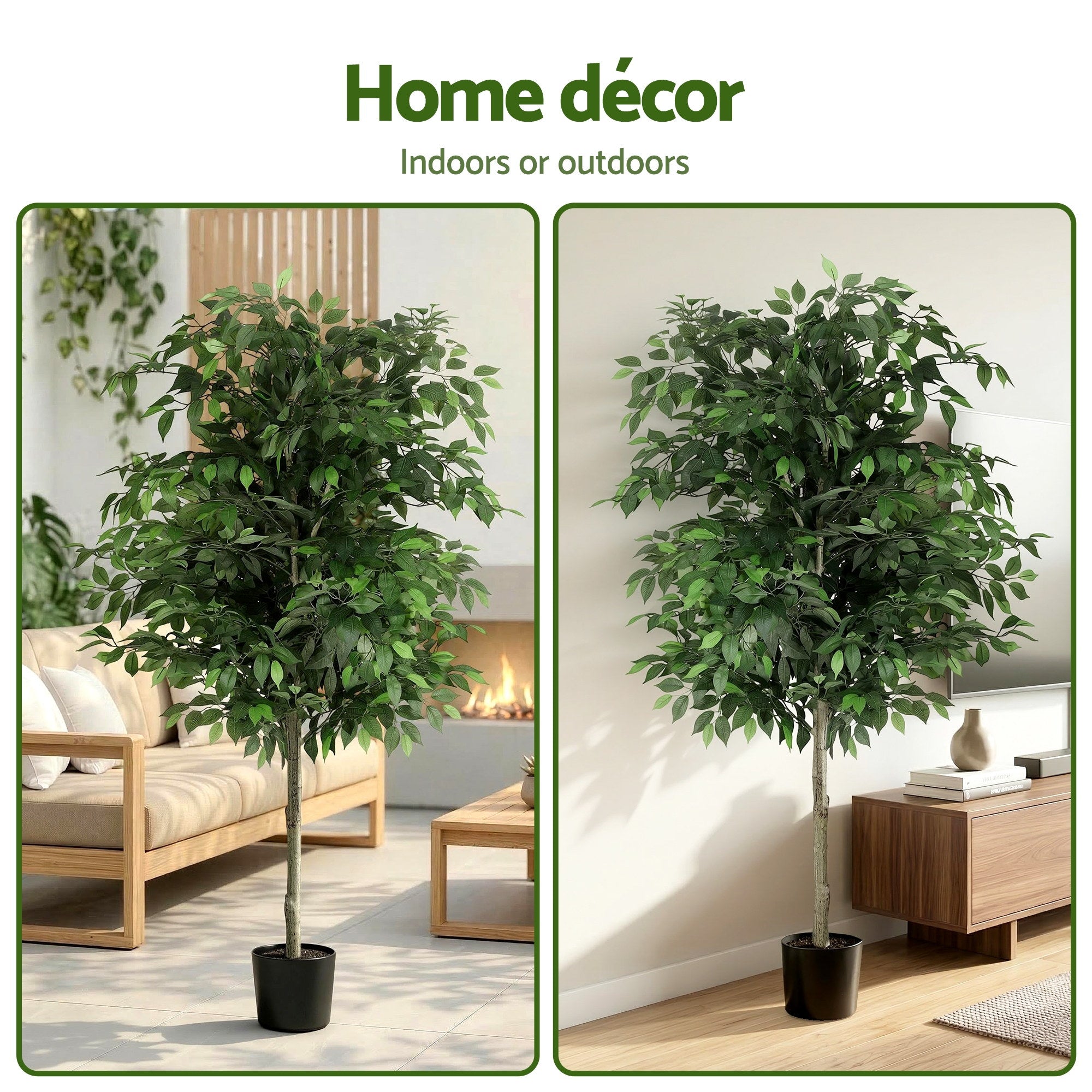 Artiss 180cm Artificial Ficus Tree Faux Trees Indoor Decor Artificial Plants Lifelike Plant 1.8M AP-TREE-FICUS-180