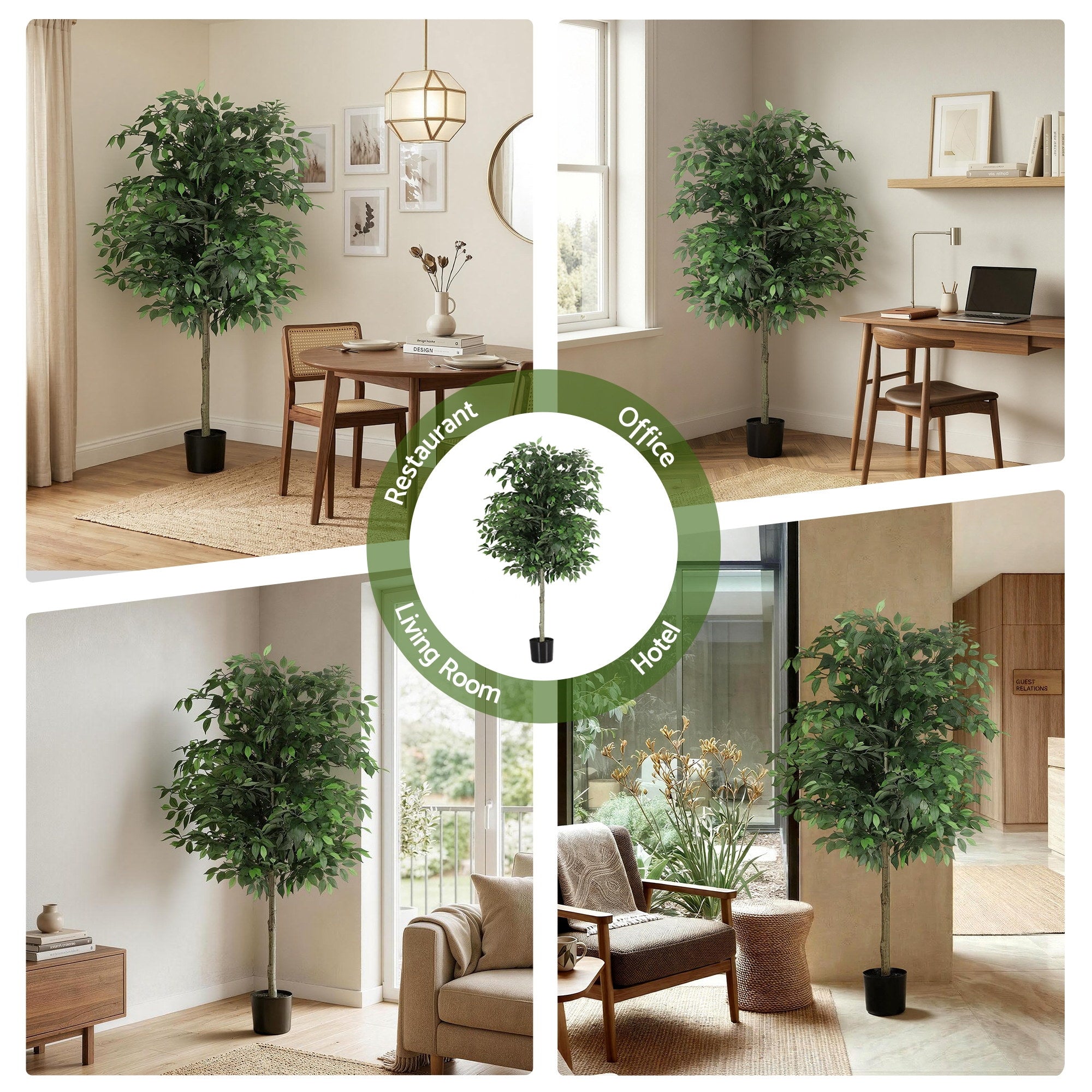 Artiss 180cm Artificial Ficus Tree Faux Trees Indoor Decor Artificial Plants Lifelike Plant 1.8M AP-TREE-FICUS-180