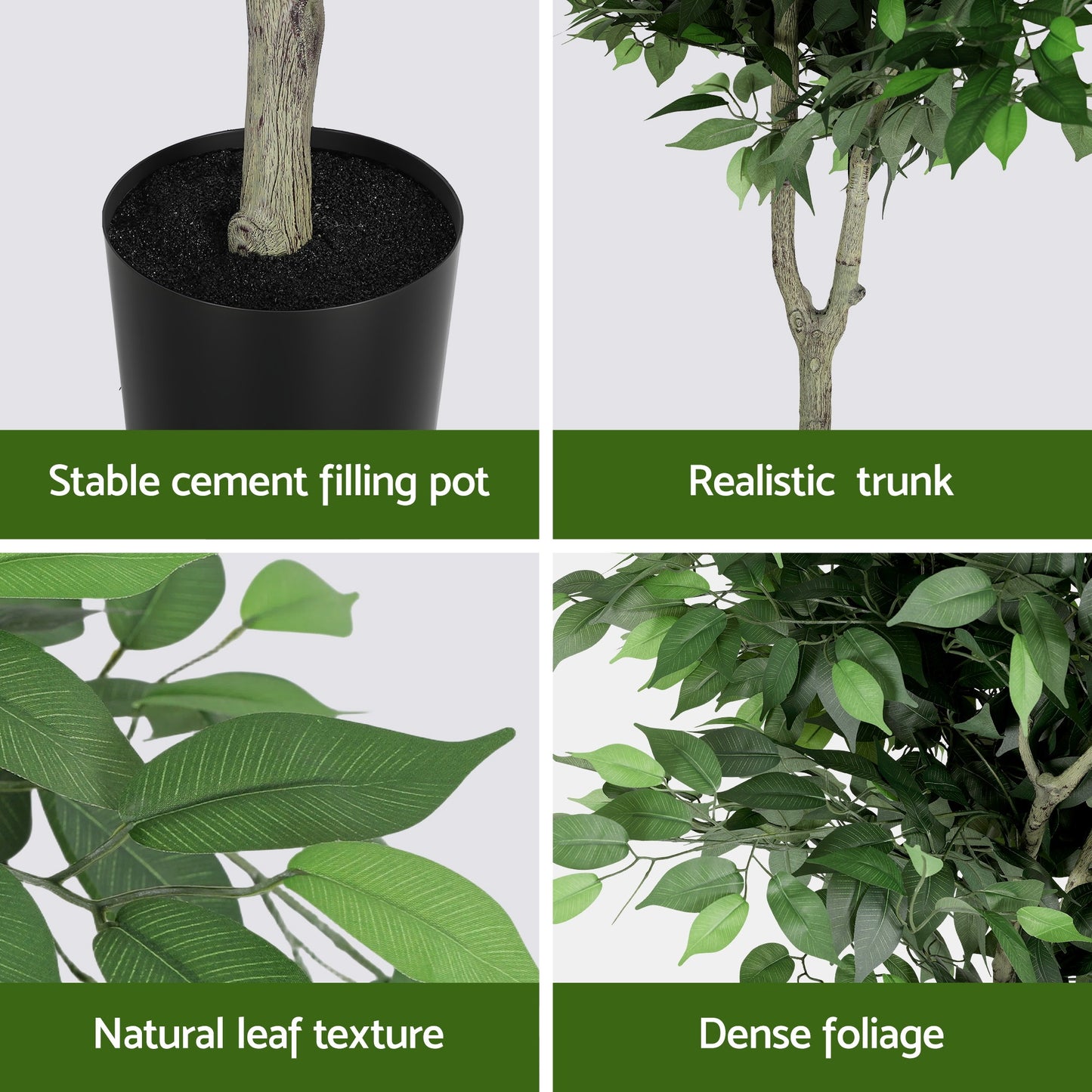 Artiss 180cm Artificial Ficus Tree Faux Trees Indoor Decor Artificial Plants Lifelike Plant 1.8M AP-TREE-FICUS-180