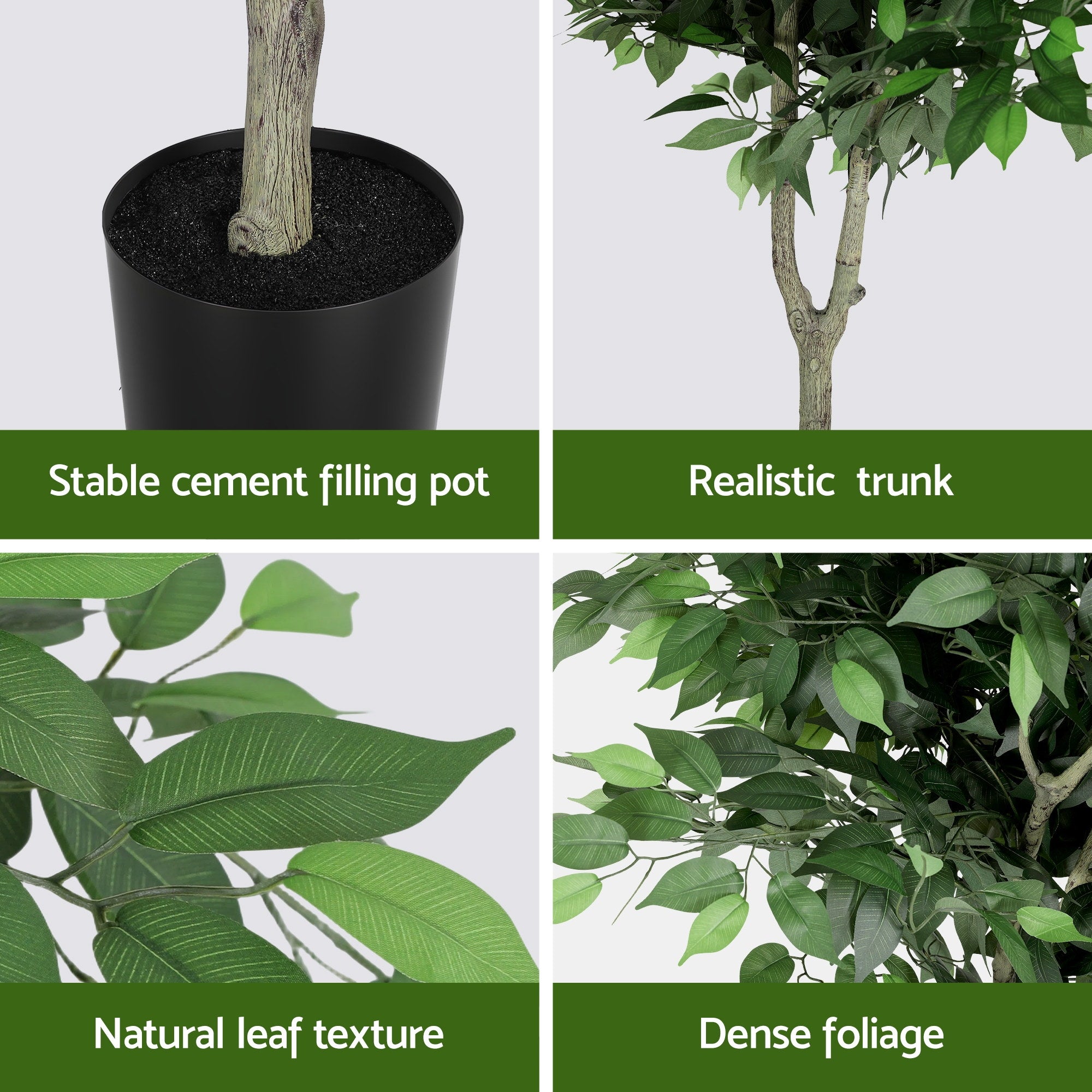 Artiss 180cm Artificial Ficus Tree Faux Trees Indoor Decor Artificial Plants Lifelike Plant 1.8M AP-TREE-FICUS-180