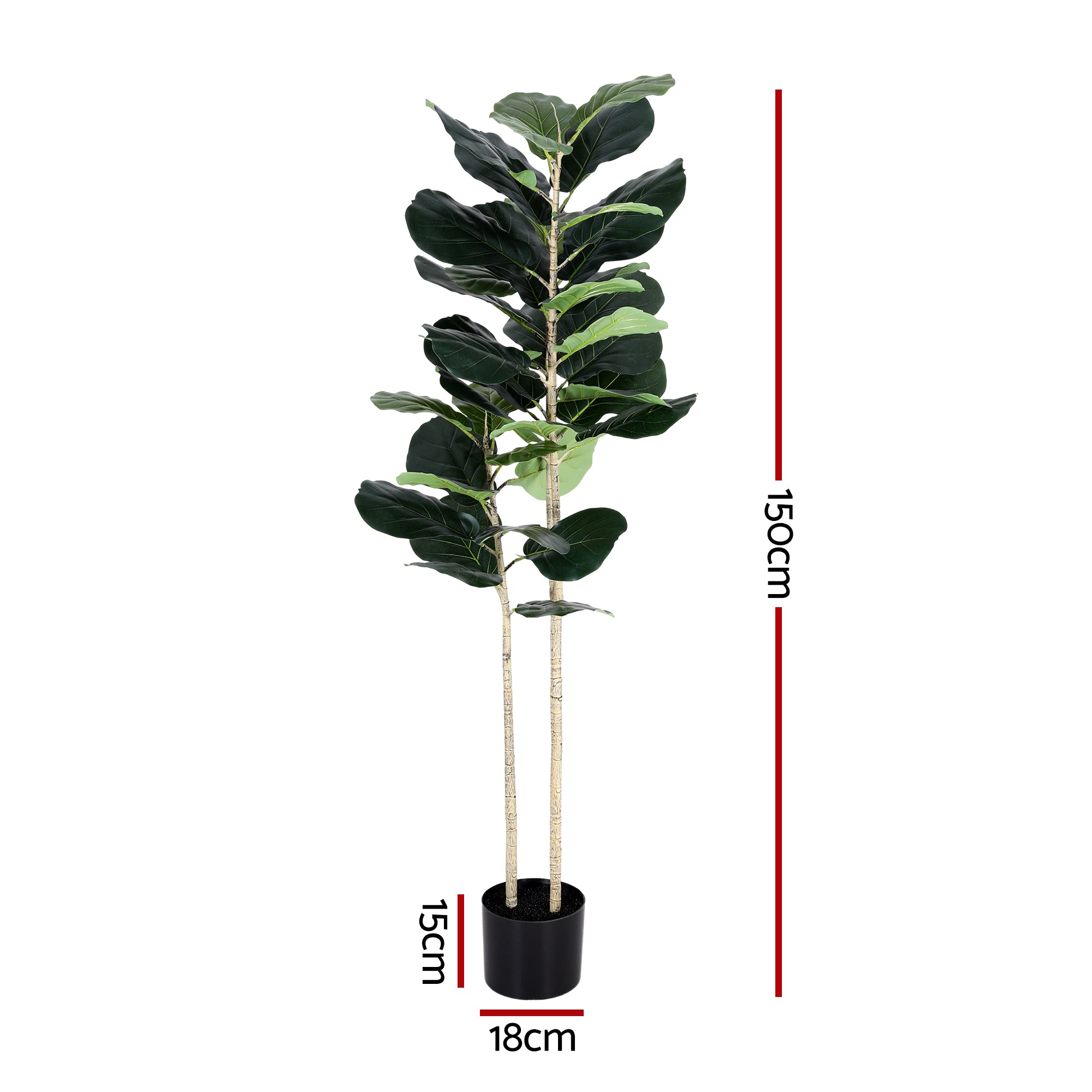 Artiss 150cm Artificial Fiddle Tree Faux Trees Indoor Decor Artificial Plants Lifelike Plant 1.5M AP-TREE-FIDDLE-150