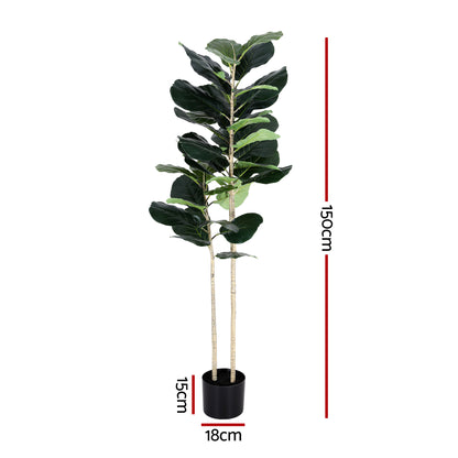 Artiss 150cm Artificial Fiddle Tree Faux Trees Indoor Decor Artificial Plants Lifelike Plant 1.5M AP-TREE-FIDDLE-150