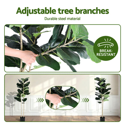 Artiss 150cm Artificial Fiddle Tree Faux Trees Indoor Decor Artificial Plants Lifelike Plant 1.5M AP-TREE-FIDDLE-150