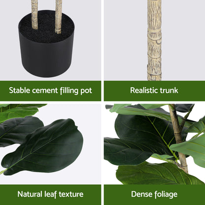 Artiss 150cm Artificial Fiddle Tree Faux Trees Indoor Decor Artificial Plants Lifelike Plant 1.5M AP-TREE-FIDDLE-150