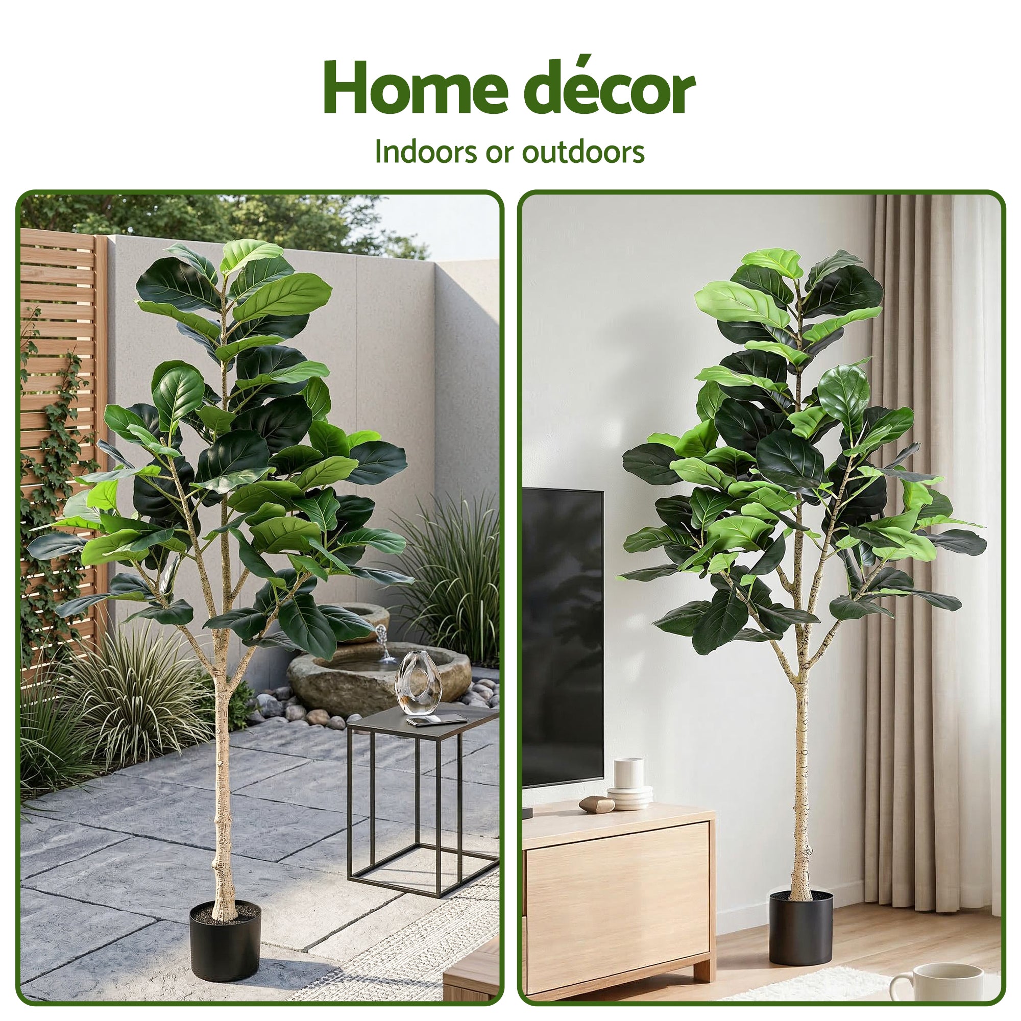 Artiss 180cm Artificial Fiddle Tree Faux Trees Indoor Decor Artificial Plants Lifelike Plant 1.8M AP-TREE-FIDDLE-180