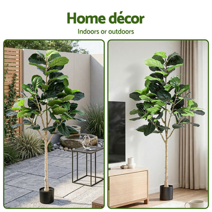 Artiss 180cm Artificial Fiddle Tree Faux Trees Indoor Decor Artificial Plants Lifelike Plant 1.8M AP-TREE-FIDDLE-180