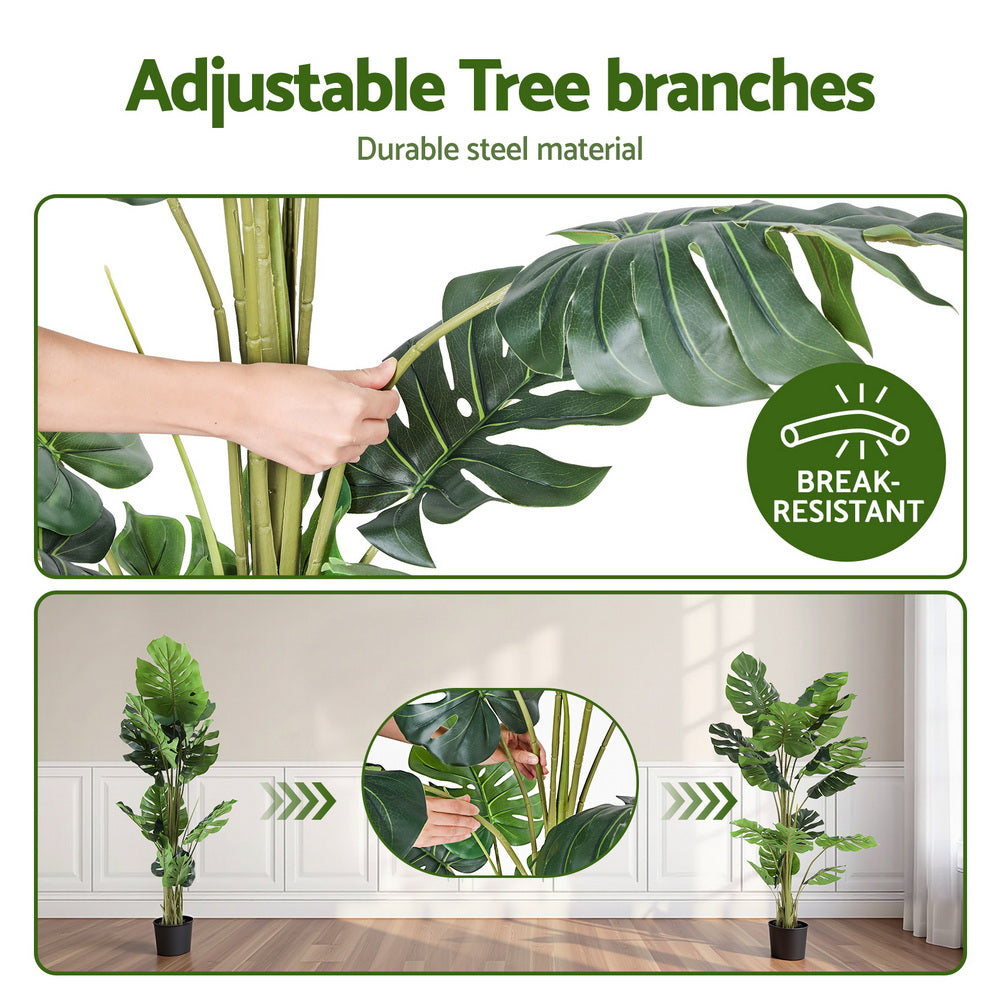 Artiss 140cm Artificial Monstera Tree Faux Trees Indoor Decor Artificial Plants Lifelike Plant 1.4M AP-TREE-MONS-140