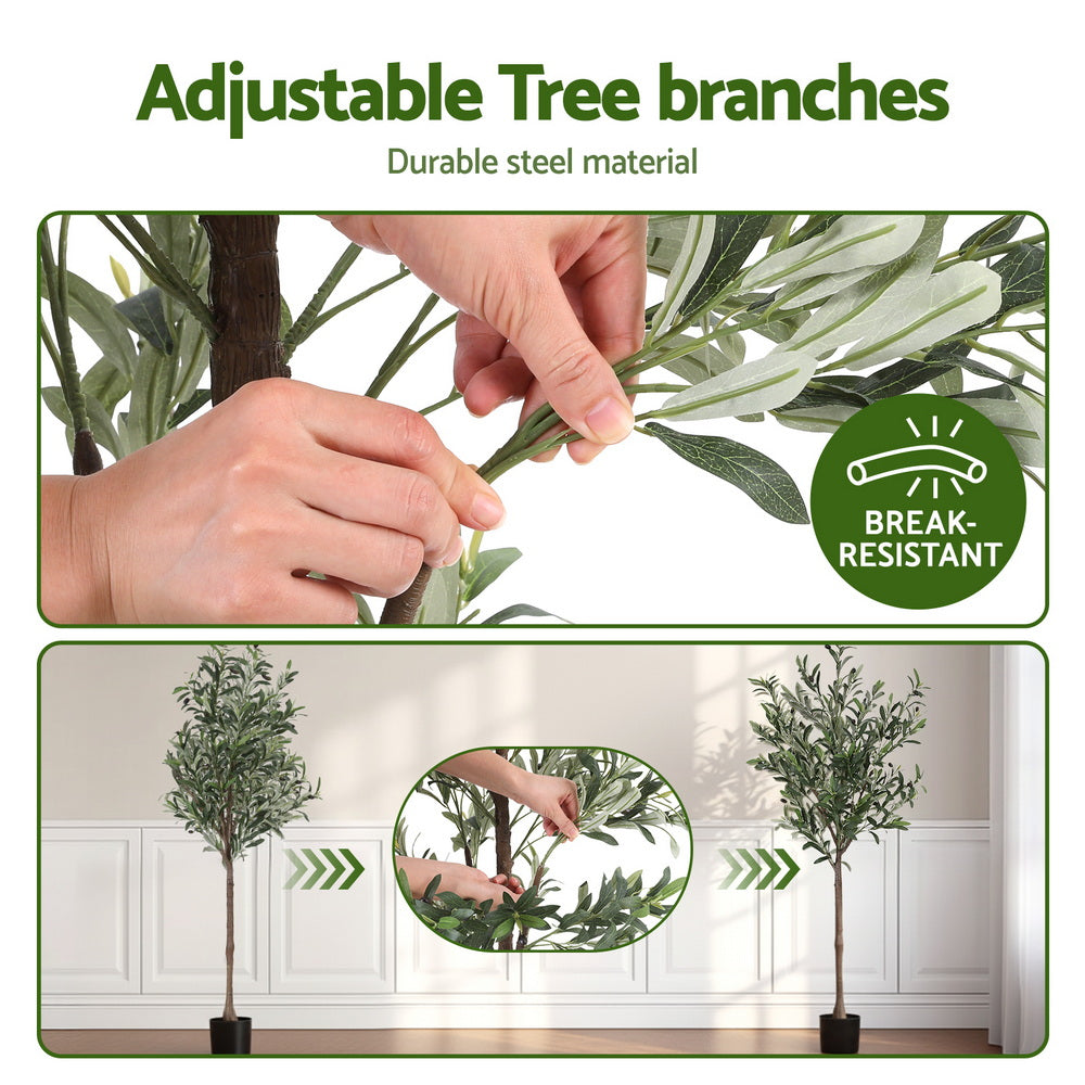 Artiss 155cm Artificial Olive Tree Faux Trees Indoor Decor Artificial Plants Lifelike Plant AP-TREE-OLIVE-155