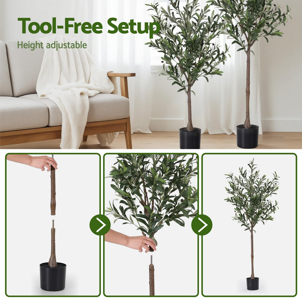 Artiss 155cm Artificial Olive Tree Faux Trees Indoor Decor Artificial Plants Lifelike Plant AP-TREE-OLIVE-155