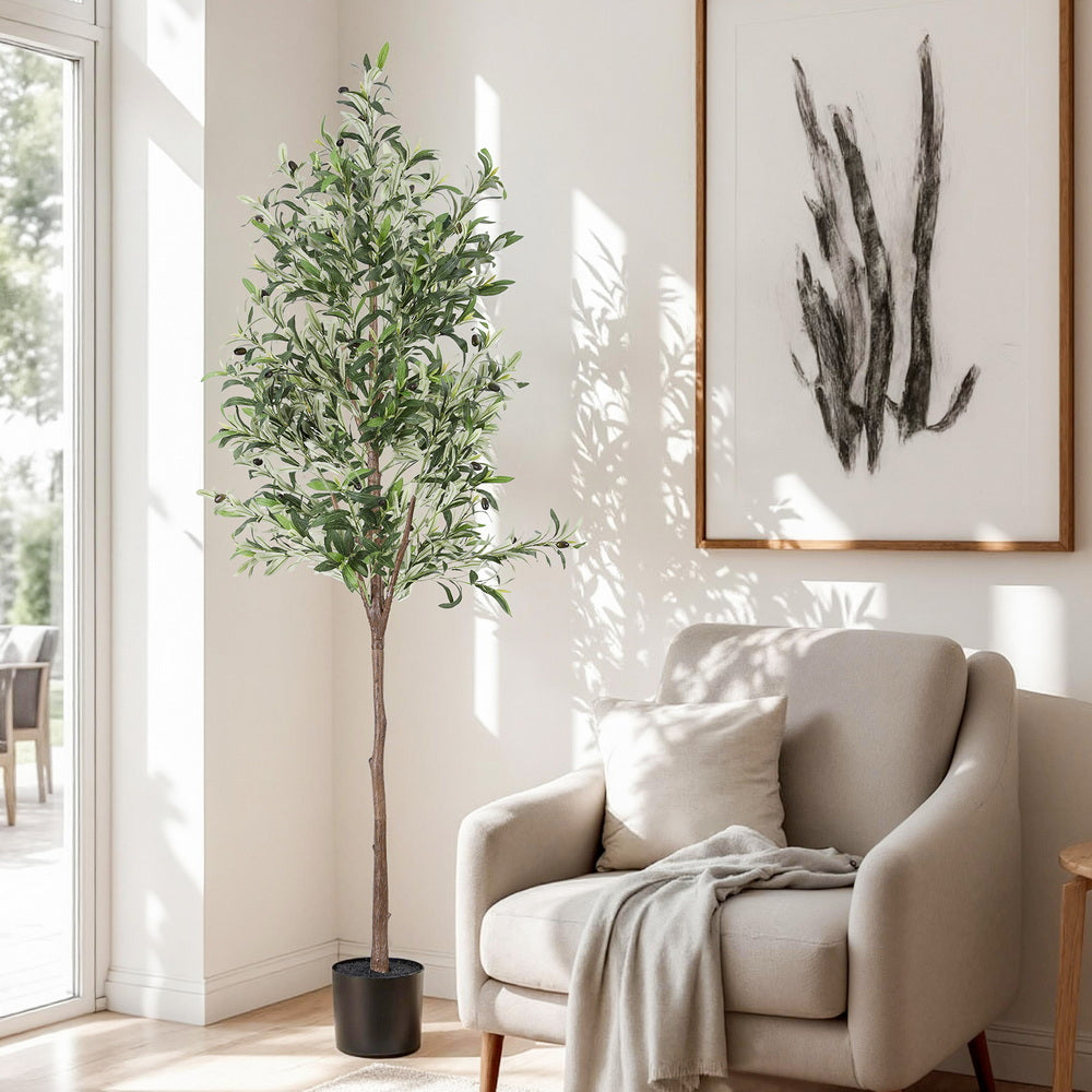 Artiss 180cm Artificial Olive Tree Faux Trees Indoor Decor Artificial Plants Lifelike Plant 1.8M AP-TREE-OLIVE-180