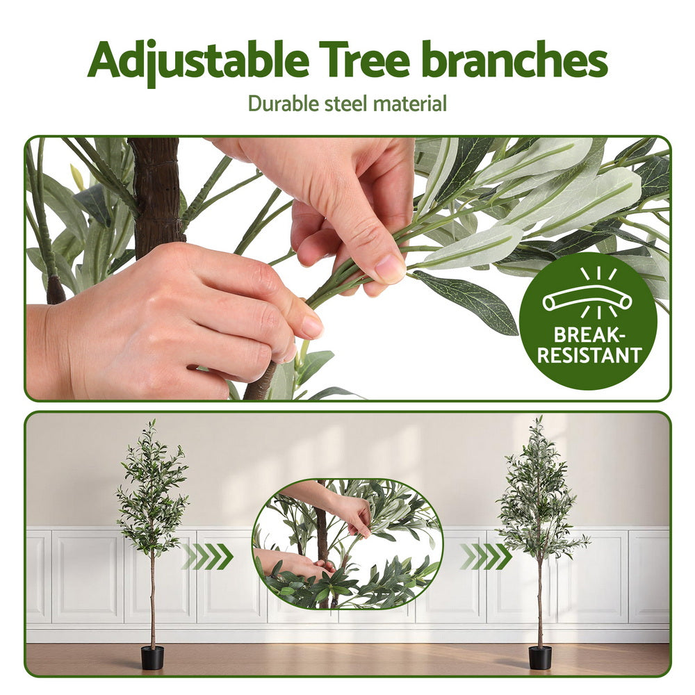 Artiss 180cm Artificial Olive Tree Faux Trees Indoor Decor Artificial Plants Lifelike Plant 1.8M AP-TREE-OLIVE-180