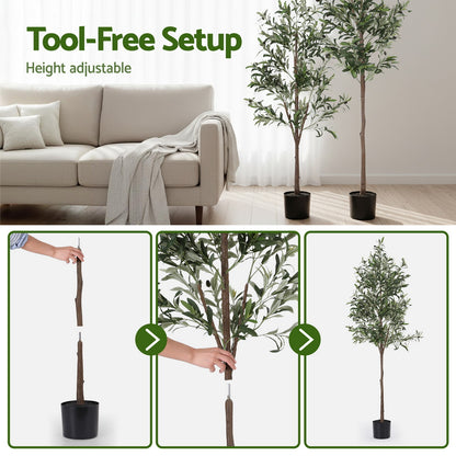 Artiss 180cm Artificial Olive Tree Faux Trees Indoor Decor Artificial Plants Lifelike Plant 1.8M AP-TREE-OLIVE-180
