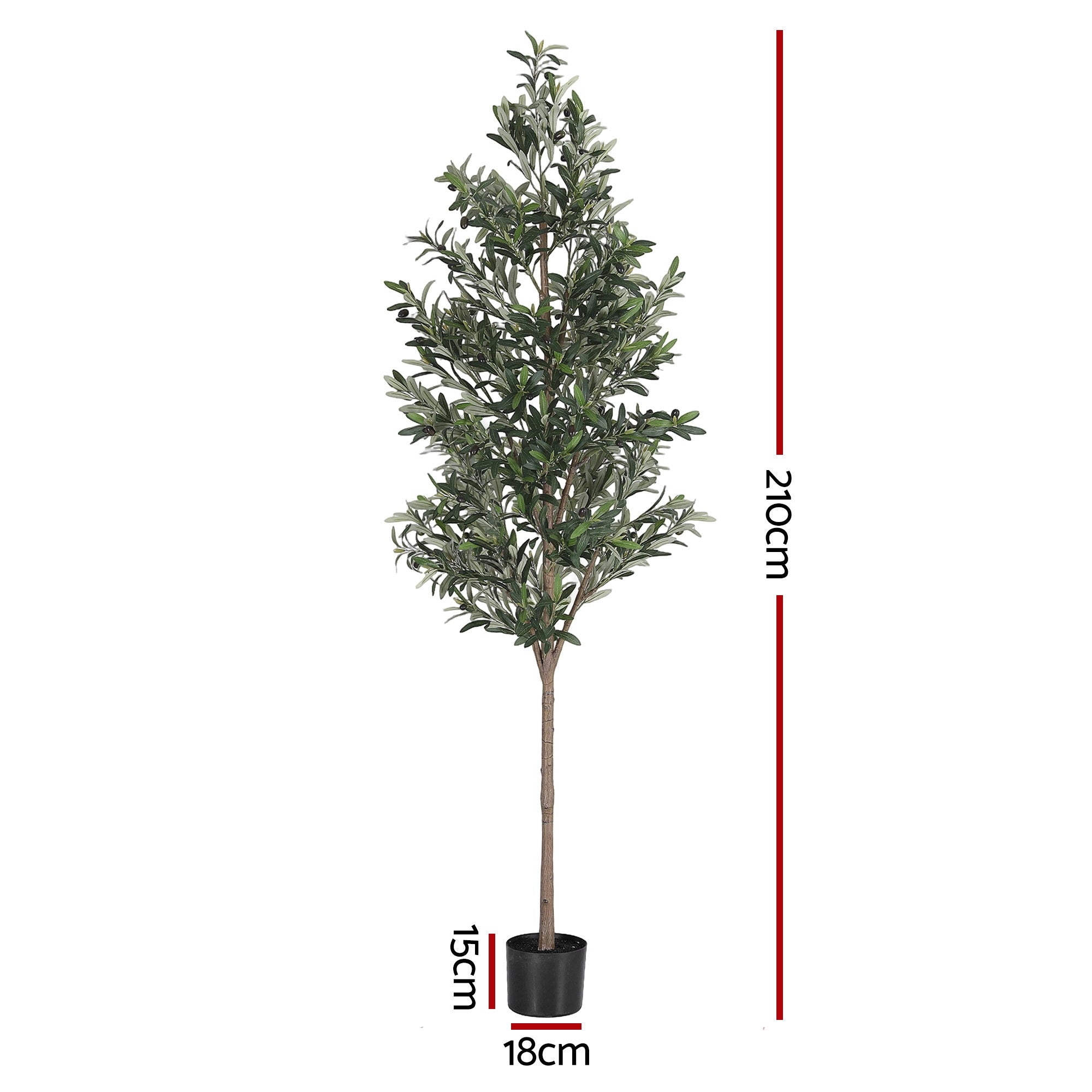 Artiss 210cm Artificial Olive Tree Faux Trees Indoor Decor Artificial Plants Lifelike Plant 2.1M AP-TREE-OLIVE-210