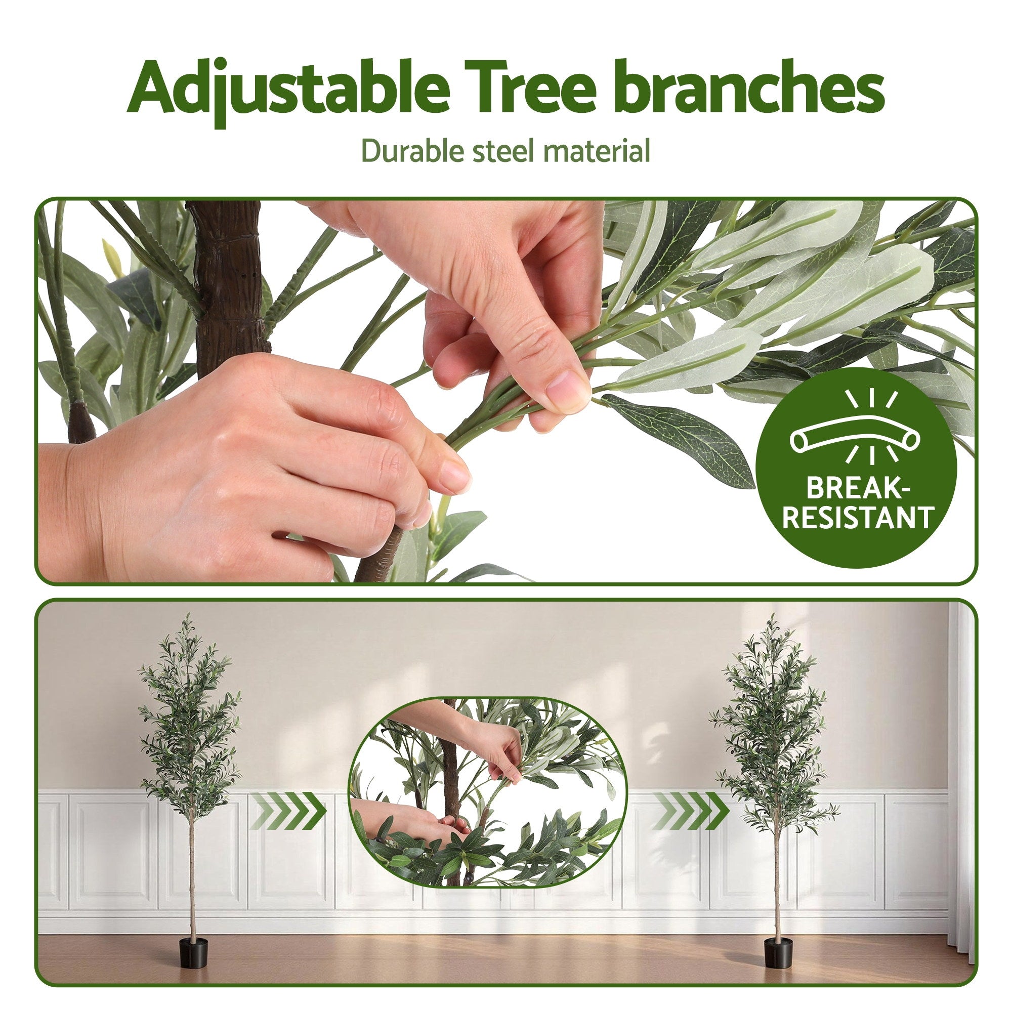 Artiss 210cm Artificial Olive Tree Faux Trees Indoor Decor Artificial Plants Lifelike Plant 2.1M AP-TREE-OLIVE-210