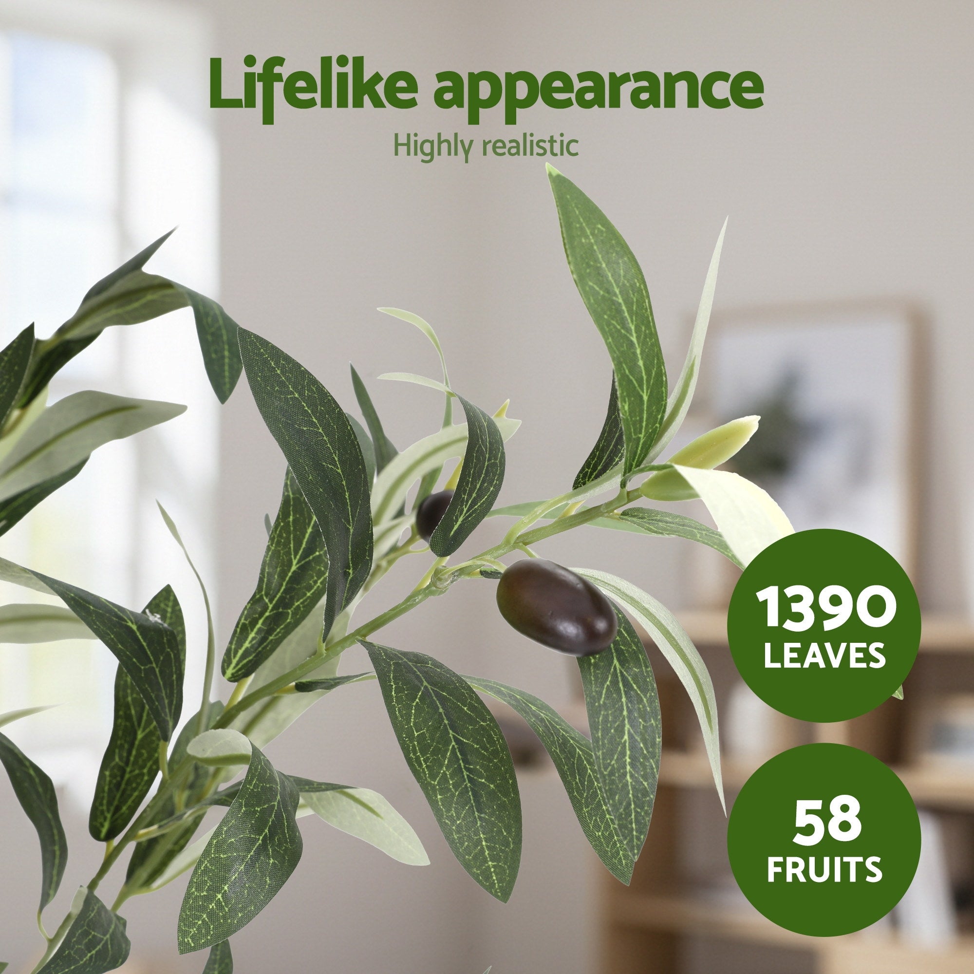 Artiss 210cm Artificial Olive Tree Faux Trees Indoor Decor Artificial Plants Lifelike Plant 2.1M AP-TREE-OLIVE-210