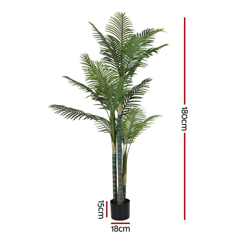 Artiss 180cm Artificial Palm Tree Faux Trees Indoor Decor Artificial Plants Lifelike Plant 1.8M AP-TREE-PALM-180