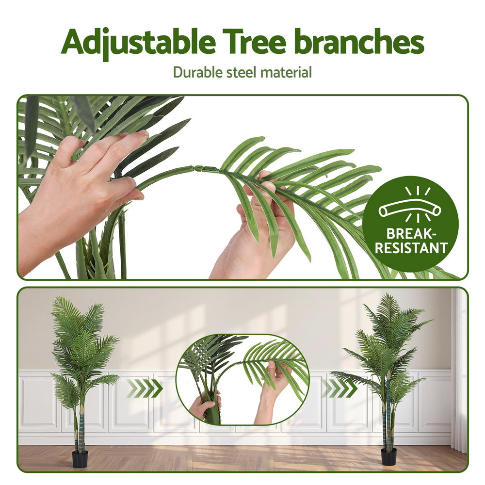 Artiss 180cm Artificial Palm Tree Faux Trees Indoor Decor Artificial Plants Lifelike Plant 1.8M AP-TREE-PALM-180
