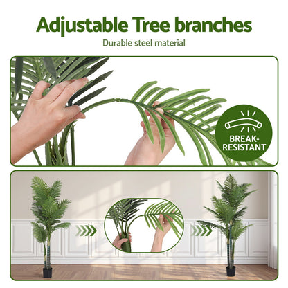Artiss 180cm Artificial Palm Tree Faux Trees Indoor Decor Artificial Plants Lifelike Plant 1.8M AP-TREE-PALM-180
