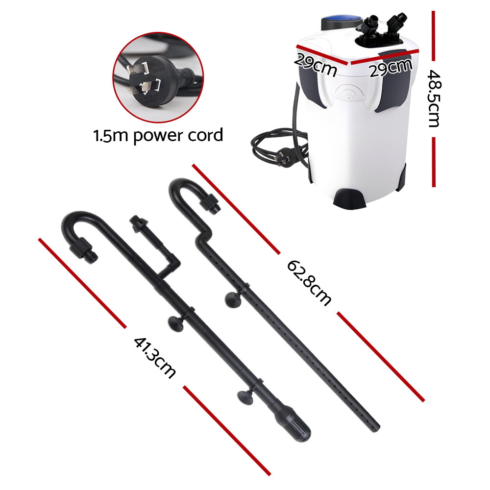 Giantz Aquarium Filter Fish Tank External Canister Water Pump 2400L/H AQ-UVF-HW2400L