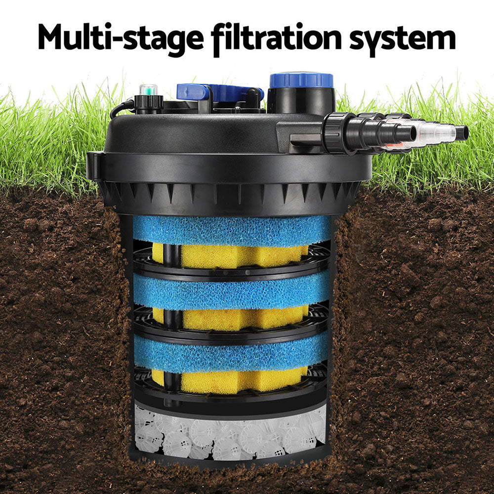 Giantz Aquarium Filter Fish Tank External Canister Water Filter 10000L/H AQUA-UVF-10000-N