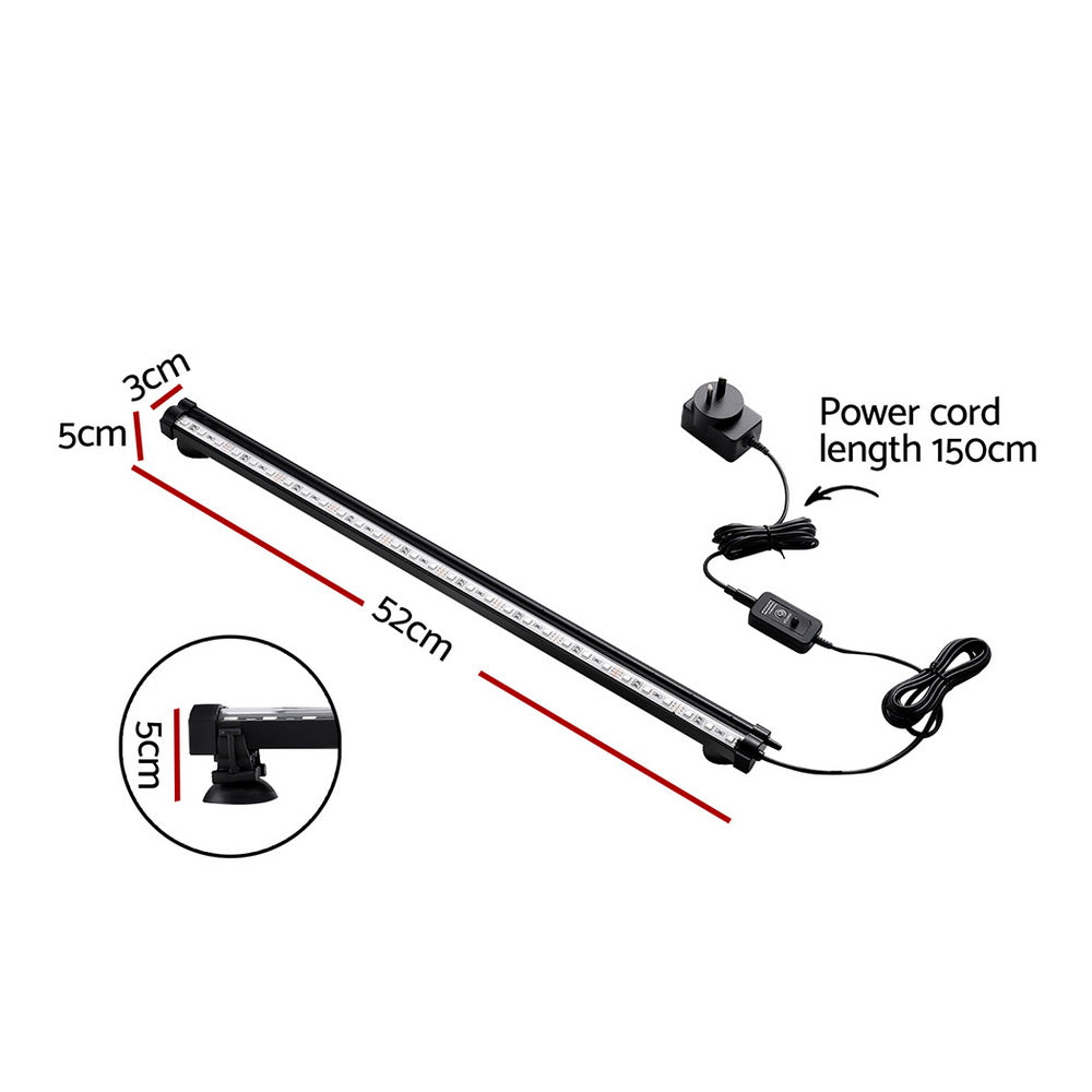 i.Pet Aquarium Light Submersible 52CM Air Bubble LED Light AQUAR-LT-52-BUBBLE-BK