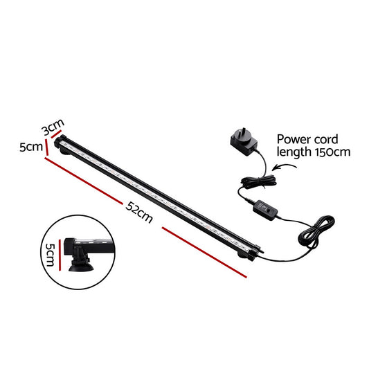 i.Pet Aquarium Light Submersible 52CM Air Bubble LED Light AQUAR-LT-52-BUBBLE-BK
