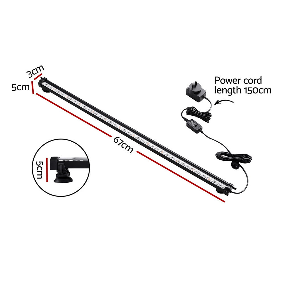 i.Pet Aquarium Light Submersible 67CM Air Bubble LED Light AQUAR-LT-67-BUBBLE-BK