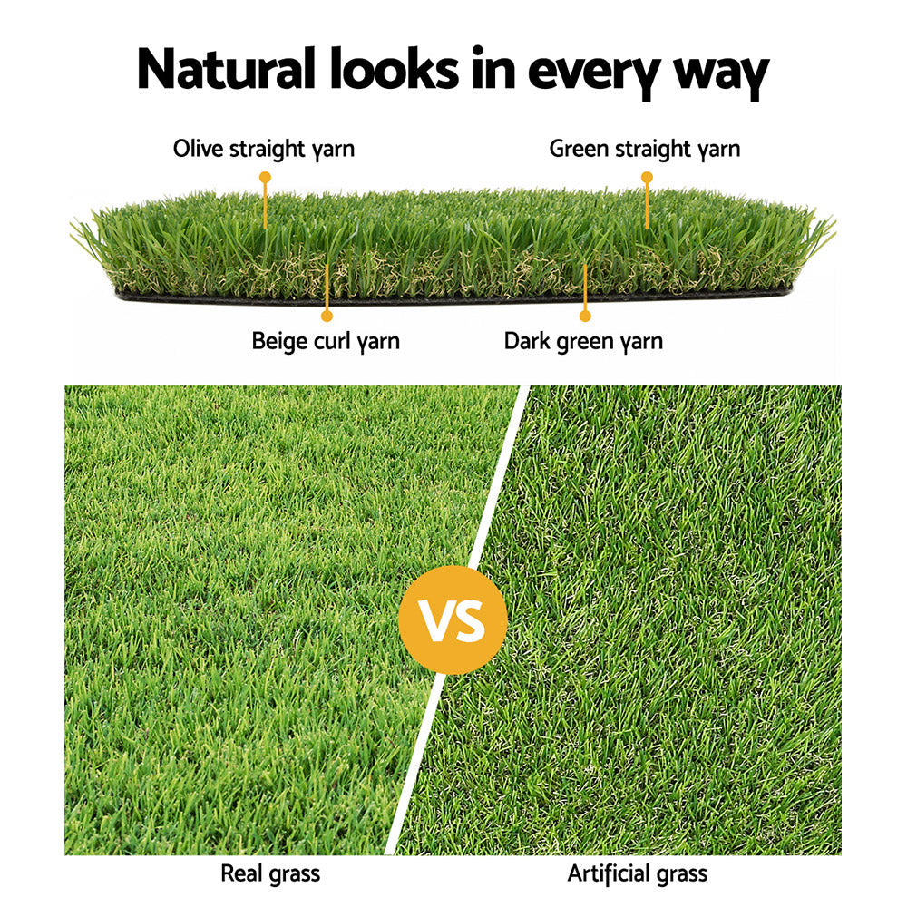 Primeturf 30mm 1mx20m Artificial Grass Synthetic Fake Lawn Turf Plastic Plant 4-coloured AR-GRASS-SILK-30-120