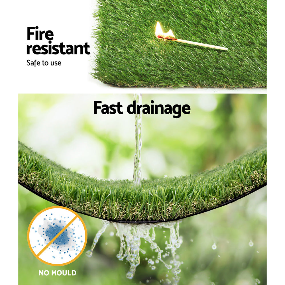 Primeturf 30mm 1mx20m Artificial Grass Synthetic Fake Lawn Turf Plastic Plant 4-coloured AR-GRASS-SILK-30-120