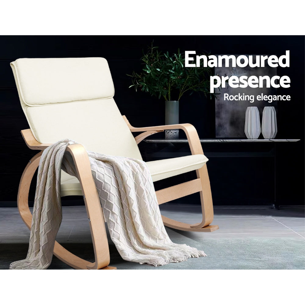 Artiss Rocking Armchair Nursing Bentwood Aero ARMCHAIR-01-BG