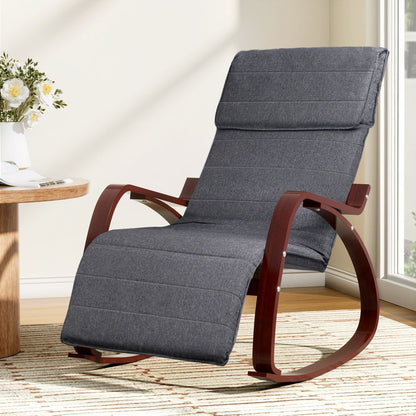 Artiss Rocking Armchair Footrest Nursing Charcoal Afton ARMCHAIR-10-CH