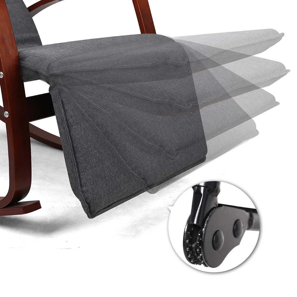 Artiss Rocking Armchair Footrest Nursing Charcoal Afton ARMCHAIR-10-CH