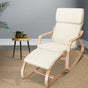 Artiss Rocking Armchair Footstool Bentwood Beige ARMCHAIR-STOOL-BG