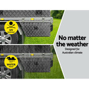 Giantz Aluminium Ute Tool Box Pair of Toolbox Tray Vehicle Storage Lock ATB-DS-75-40