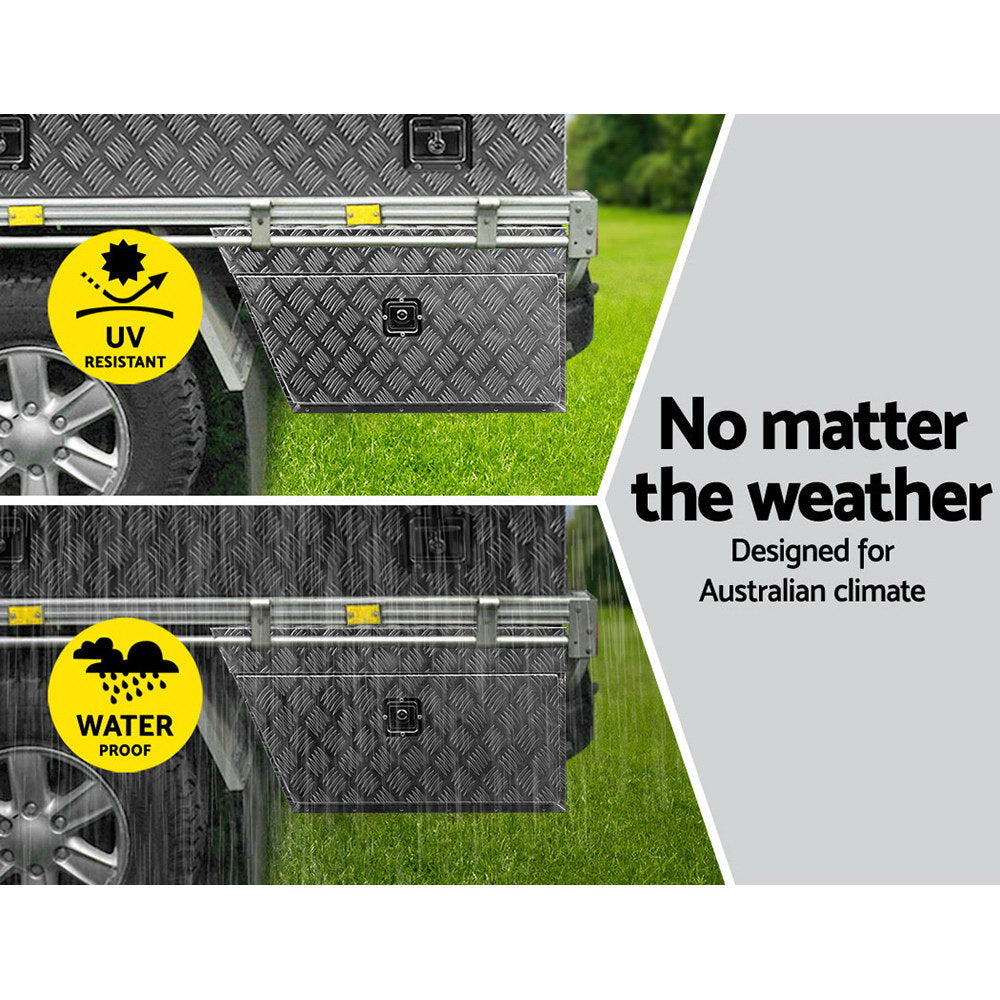 Giantz Aluminium Ute Tool Box Pair of Toolbox Tray Vehicle Storage Lock ATB-DS-75-40