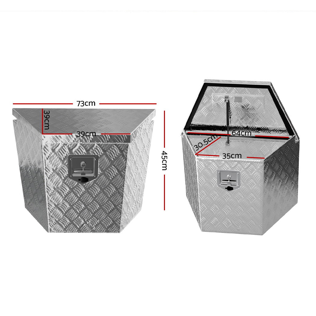 Giantz Aluminium Ute Tool Box Storage Lock Box Ute Trailer Vehicle Truck ATB-GT-73-39