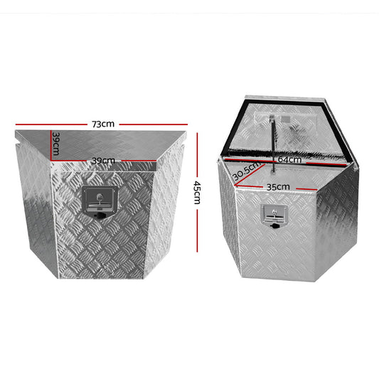 Giantz Aluminium Ute Tool Box Storage Lock Box Ute Trailer Vehicle Truck ATB-GT-73-39